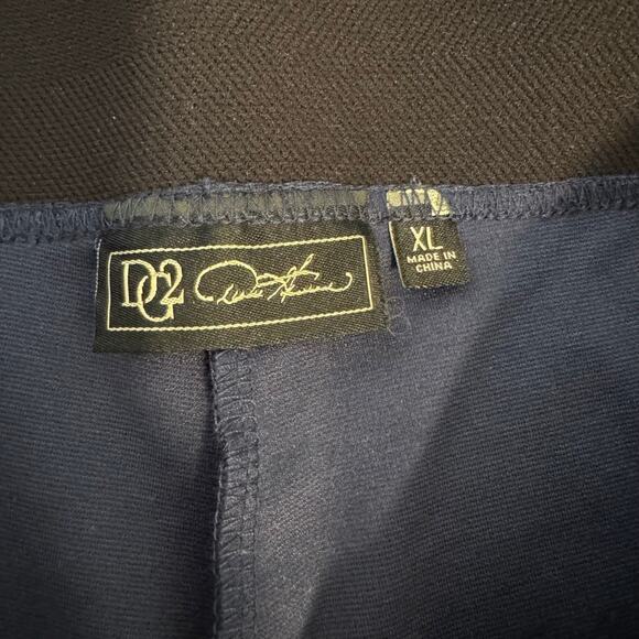 DG2 Navy Pull On Flare Pants Size XL Stretch Trousers - Picture 3 of 5